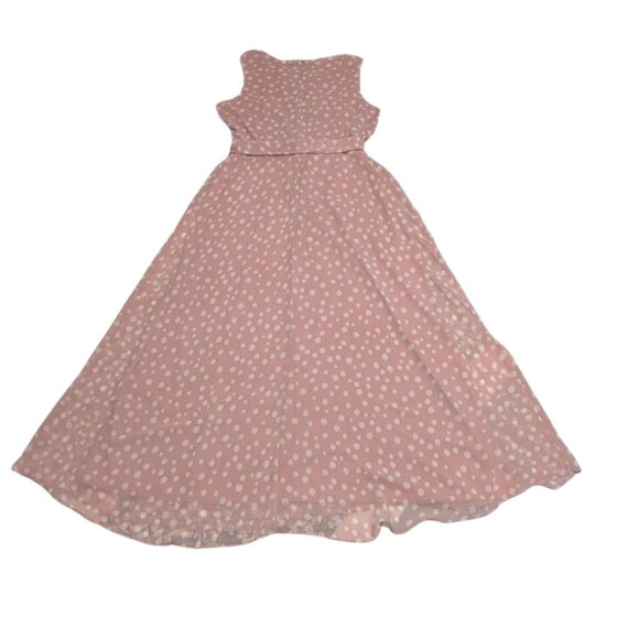 🖤 BF🔥 R & K Pink Polka Dot Chiffon Maxi Dress – Size 16 – NWT - Picture 3 of 6
